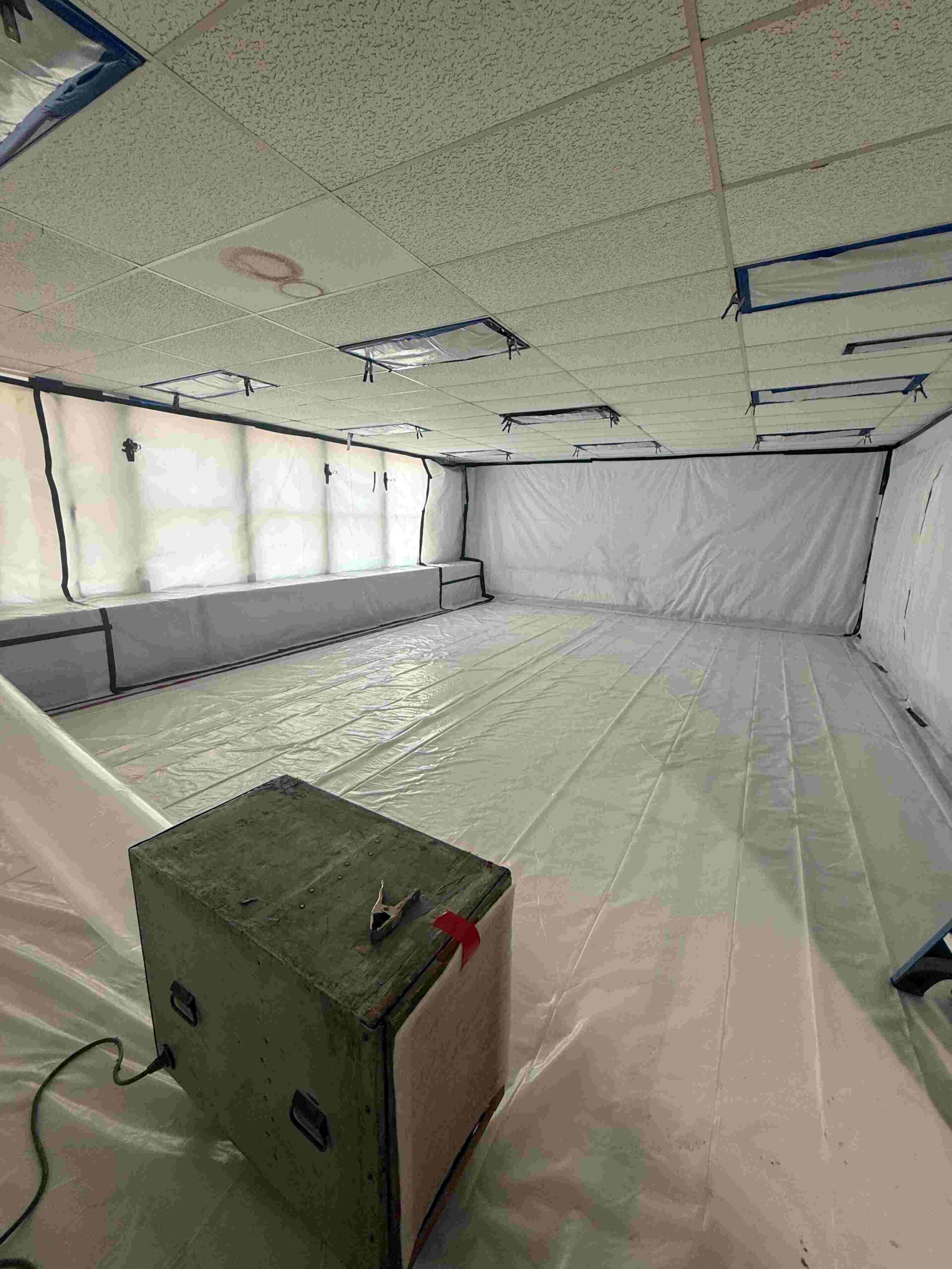 Flaking lead-based paint ready for abatement